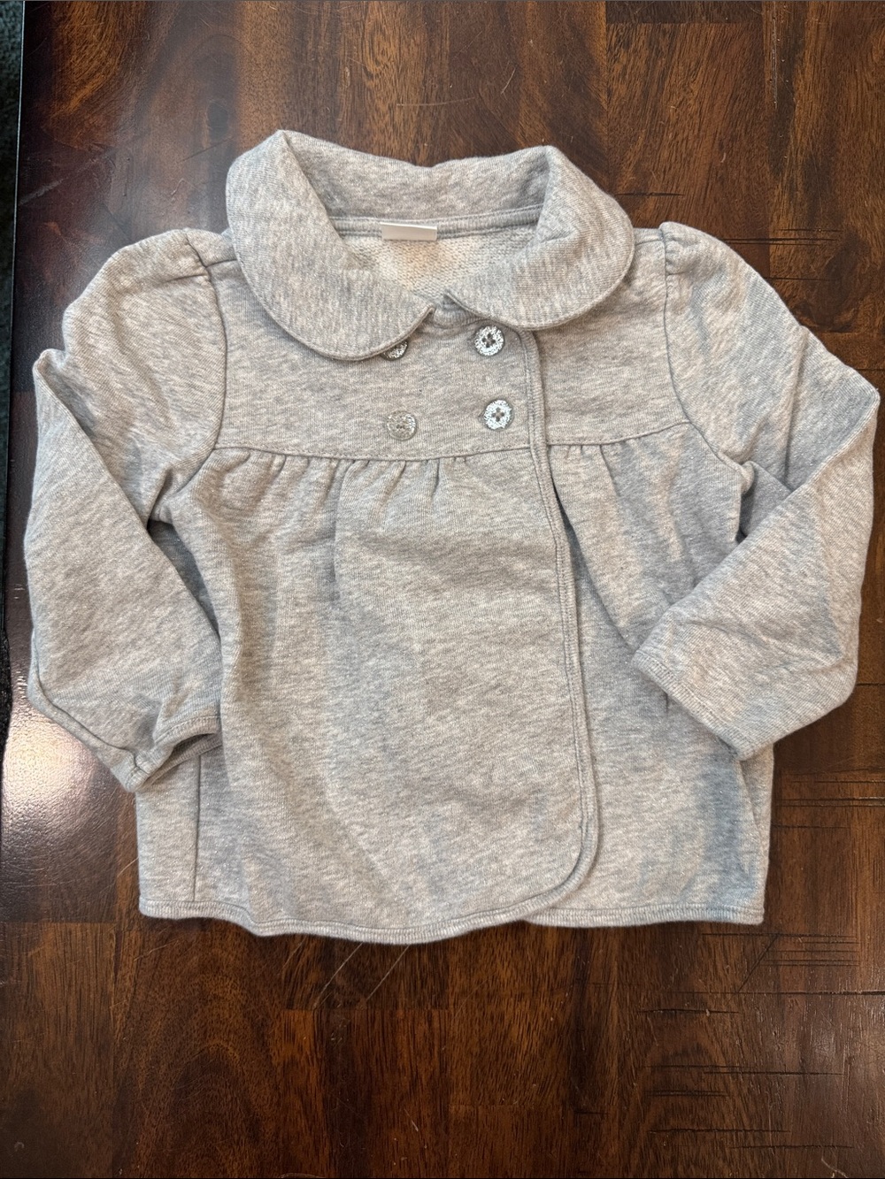 Gymboree Heather Gray Peter Pan Collar Long-Sleeve Lightweight Jacket